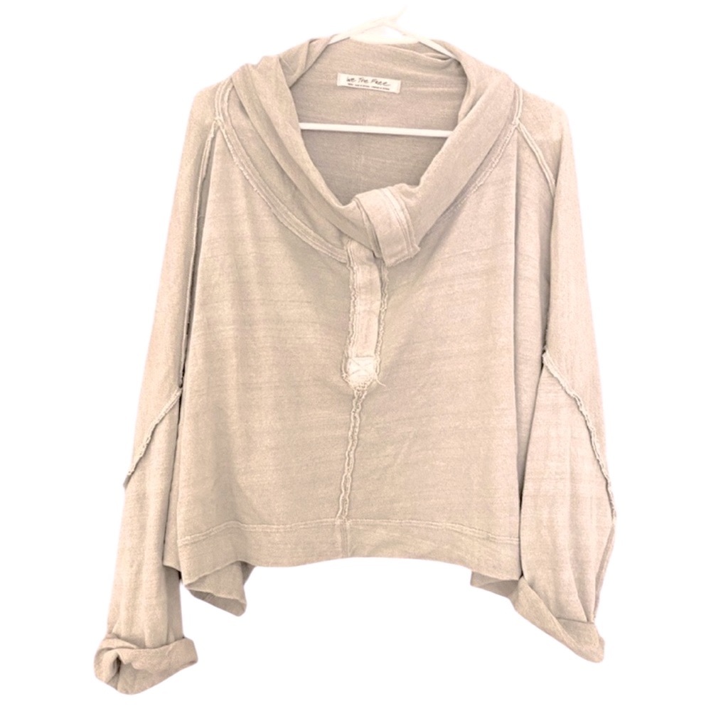 We The Free/Free People Oversized 100% Cotton Top Size XS. Beige/Tan Color